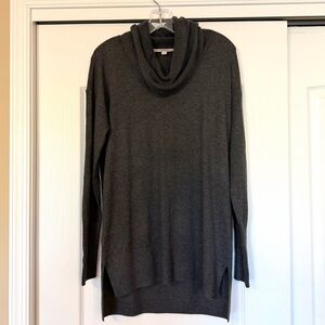 LOFT Dark Gray Cowl Neck Tunic Sweater Medium NWT